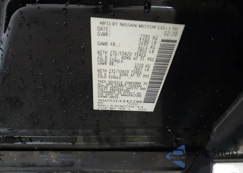 2020 Nissan Murano Sl Intelligent Awd из США, поврежденный, VIN 5N1AZ2CS1LN142296